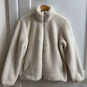 Uniqlo Fluffy Yarn Fleece Full-Zip Jacket Off White